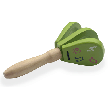 Stagg CAS-NOTES 3 Wooden Castanets green, with handle