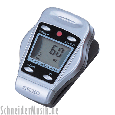 Seiko DM-50 Clip-On Digital Metronome, silver metal