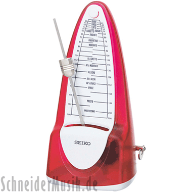 Seiko SPM-370 RD Mechanical Metronome with bell, transparent red