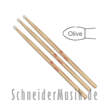 dw *3drumsticks* 2B Hickory - Olive Nylon Tip