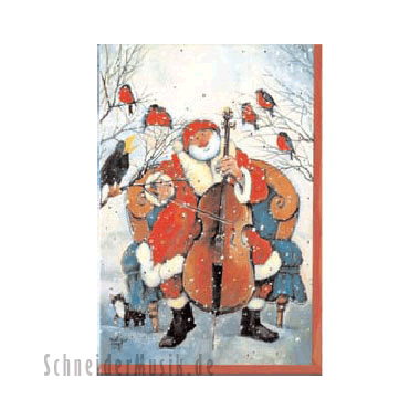 Christmas Greeting Card "Santa Claus/Cello"