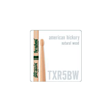 pro-mark TXR5BW Naturals, 5B American Hickory sticks - Wood Tip
