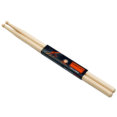 Rohema 61319/2 The German Drumstick ROUNDED TIP - 3A Sticks Hickory lacquered