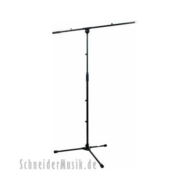 Rockstand RS20700B 3-footed microphone stand with pivoting arm and synthetic-material base, black