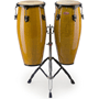 Stagg CWM-A-DA 10" + 11" Wooden Congas w/ adjustable double stand - Amber