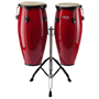 Stagg CWM-R-D 10" + 11" Wooden Congas w/ double stand - Red