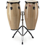 Stagg CWML-N-DA 11"+11.3/4" Wooden Congas w/ adjustable double stand - Natural