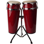 Stagg LTD-R 2x Latin Drums 10"/11" w/ height-adjustable stand - Red