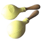 Stagg MPY-3 Pair of Traditional Style plastic Maracas- Yellow