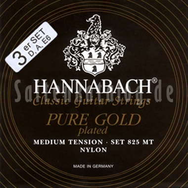Hannabach 8257 MT Pure 24 Carat Gold-Plated, 3-Bass Set Hannabach 8257 MT Pure 24 Carat Gold-Plated, 3-Bass Set