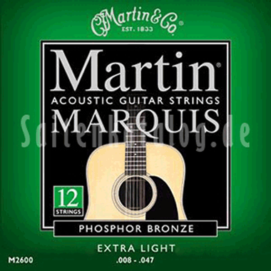 Martin M2600 Marquis Phosphor Bronze XL 12-string