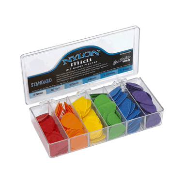 Dunlop 443 Plektren NYLON MIDI STANDARD Dealers Pack