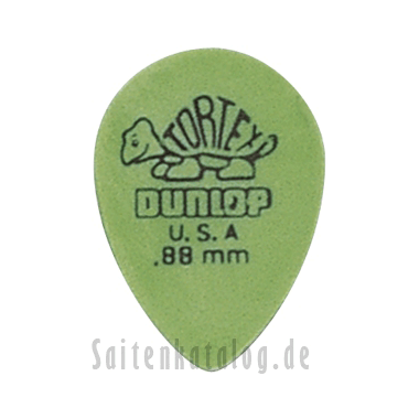 Dunlop 423 Plektren TORTEX SMALL TEAR DROP Big Pack green 0.88 mm