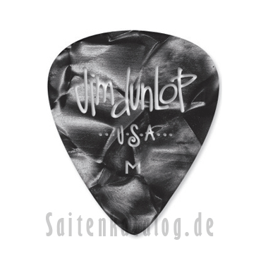 Dunlop 483 Picks GENUINE CELLULOID CLASSIC, black Perloid, medium