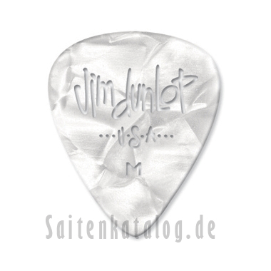 Dunlop 483 Púas GENUINE CELLULOID CLASSIC, blanco Perloid, Thin