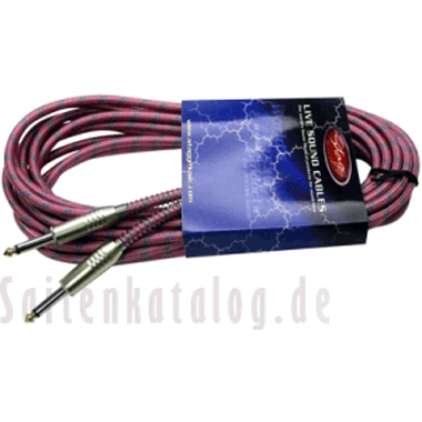 Stagg 6.0m VINTAGE TWEED Instrumentenkabel pink