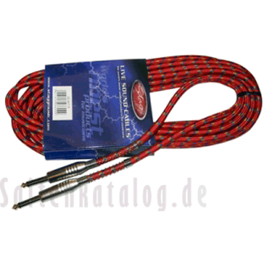 Stagg 6.0m VINTAGE TWEED Instrumentenkabel rot