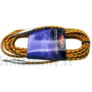Stagg 6.0m VINTAGE TWEED Instrumentenkabel gelb
