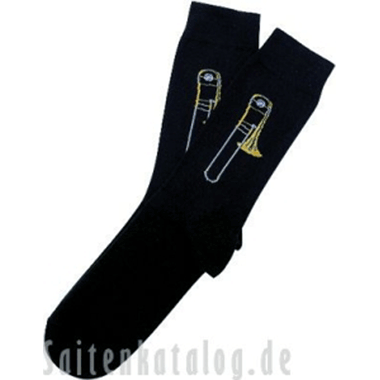 Music-Socks black with print Trombone Size 35/38