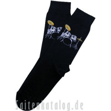 Music-Socks black with print Drum Size 43/45