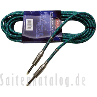 Stagg 6.0m VINTAGE TWEED Instrumentenkabel grün