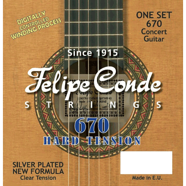 Felipe Conde Strings 670 Classical Guitar Nylon, Hard Tension