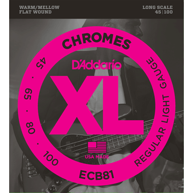 D'Addario ECB81 Bass Chromes Flat Wound,  Long Scale