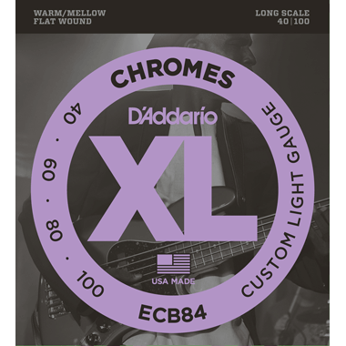D'Addario ECB84 Chromes Flat Wound, Long Scale