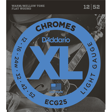 D'Addario ECG25 Chromes Flat Wound, Light