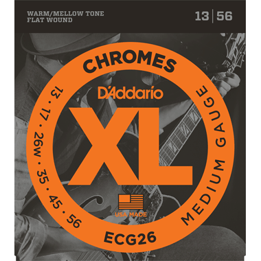 D'Addario ECG26 Chromes Flat Wound, Medium