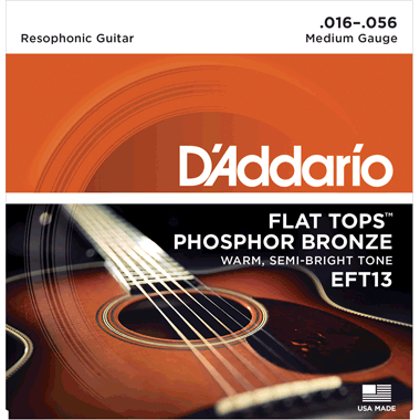 D'Addario EFT13 FLAT TOP Phosphor Bronze Wound, Resophonic