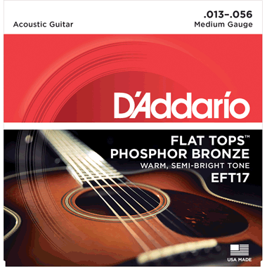 D'Addario EFT17 FLAT TOP Phosphor Bronze Wound, Medium