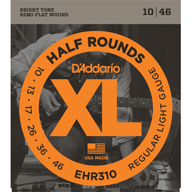 D'Addario Steel EHR310 Regular Light Half Round Wound