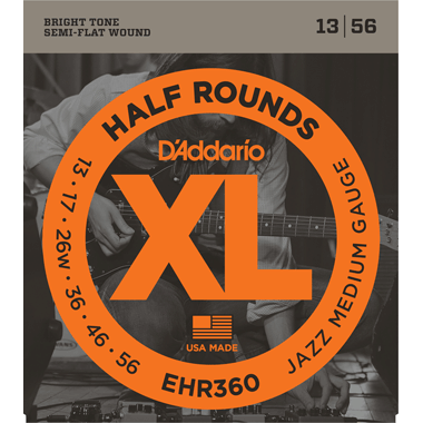 D'Addario Steel EHR360 Jazz Media Half Round Wound