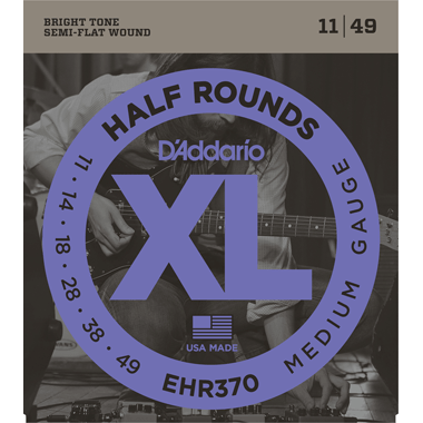 D'Addario EHR370 Steel Half Round Wound Medium