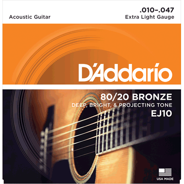 D'Addario EJ10 80/20 Bronze XL