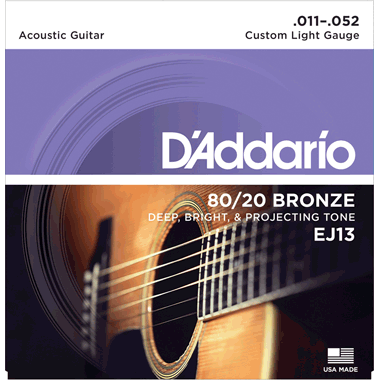 D'Addario EJ13 80/20 Bronze, Custom Light