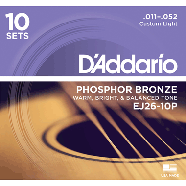 D'Addario EJ26-10P Phosphor Bronze CL (10 Sets Pack)