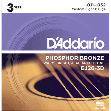 D'Addario EJ26-3D Phosphor Bronze CL (3 Sets Pack)