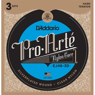 D'Addario EJ46-3D Pro-Arte 3-Pack, Hard Tension