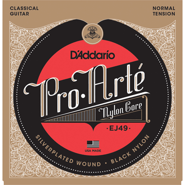 D'Addario EJ49 Pro-Arte Silver-Black Nylon, Normal Tension