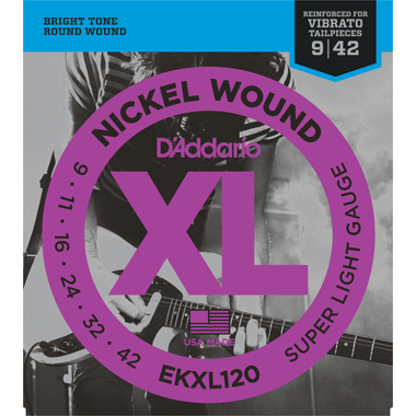 D'Addario EKXL120 Nickel Wound TREMOLO, Super Light/Soldered Twist
