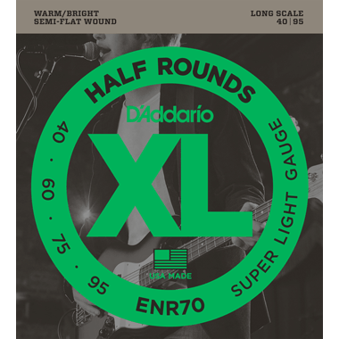 D'Addario ENR70 Bass Half Rounds, Super Light, Long Scale