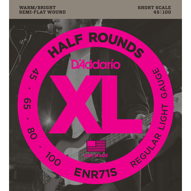 D'Addario ENR71S Bass Half Rounds, Regular Light, Short Scale