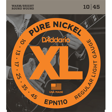 D'Addario EPN110 XL Pure Nickel Round Wound, Regular Light