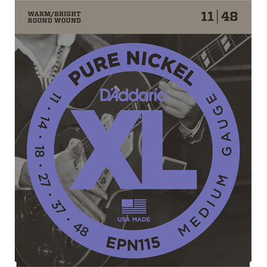 D'Addario EPN115 XL Pure Nickel Round Wound, Blues/Jazz Rock