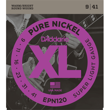 D'Addario EPN120 XL Pure Nickel Round Wound, Super Light