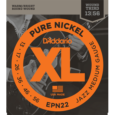 D'Addario EPN22 XL Pure Nickel Round Wound, Jazz Medium