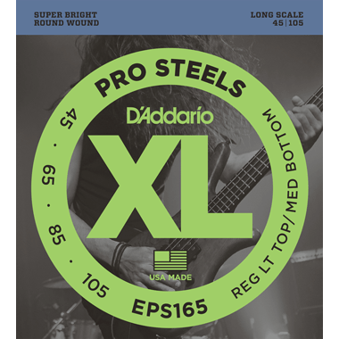 D'Addario EPS165 Bass ProSteels Round Wound, Long Scale