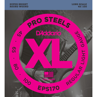 D'Addario EPS170 Bass ProSteels Round Wound, Long Scale